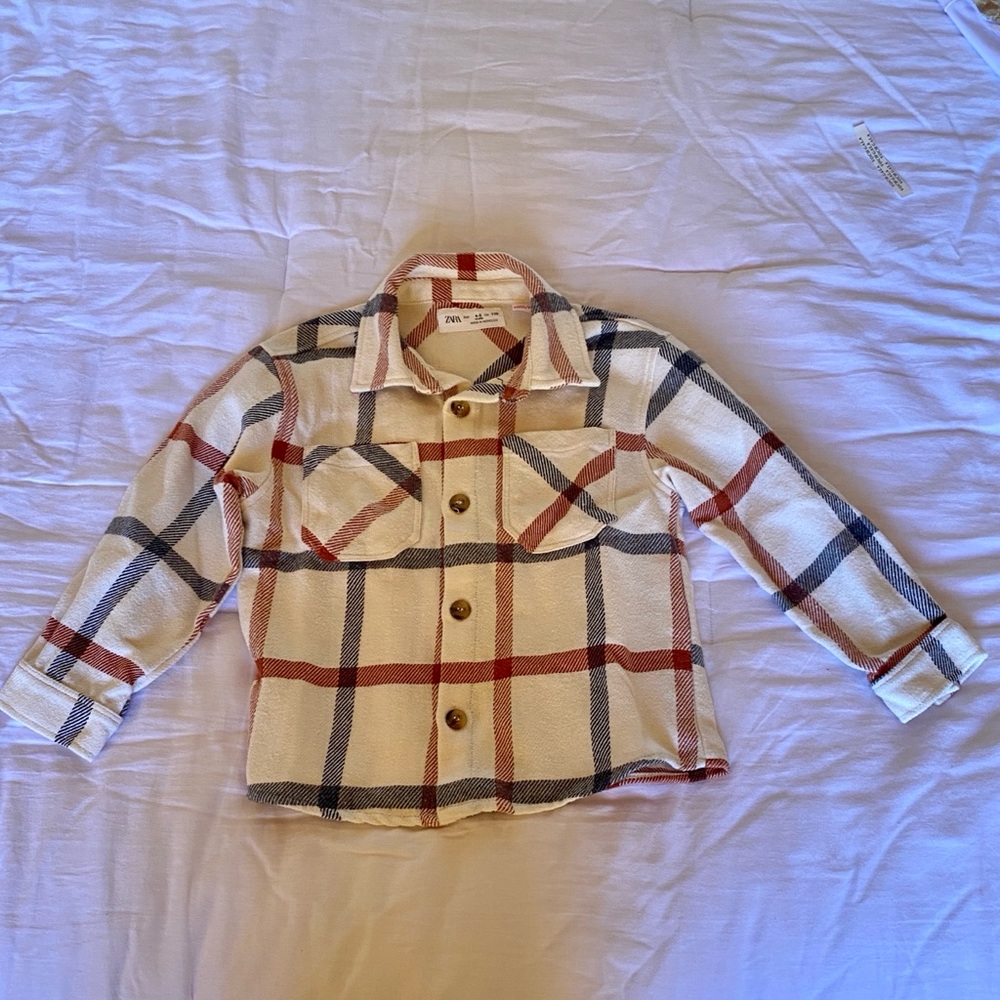 Zara Boys Flannel Button-Up Shirt